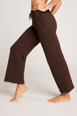 Waffle Knit Cropped Track Pant